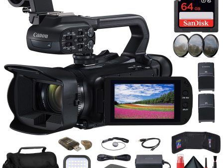 Canon XA65 Professional UHD 4K Camcorder (5732C002) + 64GB Memory Card + BP828 Battery + BP820 Charger + Filter Kit + Bag + LED Light + Card Reader + HDMI Cable + Memory Wallet + Cap Keeper + More Sale