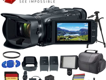 Canon VIXIA HF G50 4K Camcorder Kit with Extra Battery, UV Filter, Tripod, Padded Case, LED Light, 64GB Memory Card and More Fashion