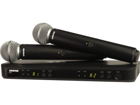 Shure BLX288 SM58 Dual-Channel Wireless Handheld Microphone System with SM58 Capsules (H10: 542 to 572 MHz) For Cheap