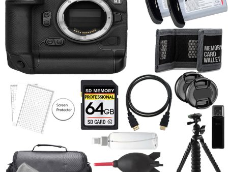 CANON - EOS R3 Mirrorless Camera + 64GB + Extra Battery + Tripod - Accessory Kit For Discount