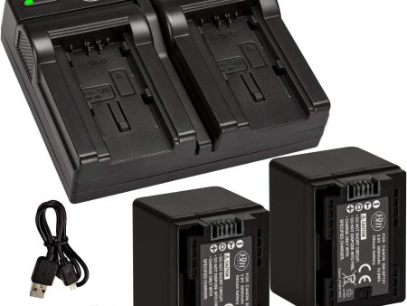 BM Premium 2 BP-727 Batteries and Dual Charger for Canon Vixia HFR80 HFR82 HFR800, HFR70, HFR72, HFR700, HFR32, HFR300, HFR40, HFR42, HFR400, HFR50, HFR52, HFR500, HFR60, HFR62, HFR600 Camcorder For Discount