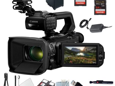 Canon XA75 UHD 4K30 Camcorder with Starter Kit and 2 64GB Memory Cards For Sale