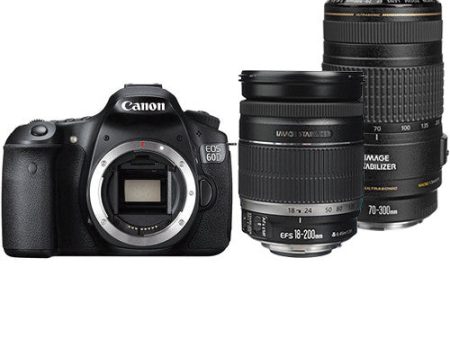 Canon EOS 60D DSLR Camera with 18-200mm and 70-300mm Lenses Kit For Discount