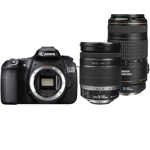 Canon EOS 60D DSLR Camera with 18-200mm and 70-300mm Lenses Kit For Discount