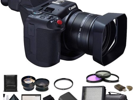 Canon XC10 4K Professional Camcorder with 64GB CF , Extra Battery, UV Filter, LED Light, Case, Telephoto Lens, Wide Angle Lens, and More - Bundle Discount