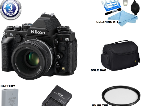 Nikon Df DSLR Camera with 50mm f 1.8 Lens (Black Silver) USA For Discount