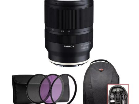 Tamron 17-28mm f 2.8 Di III RXD Lens for Sony E and Backpack Bundle For Sale