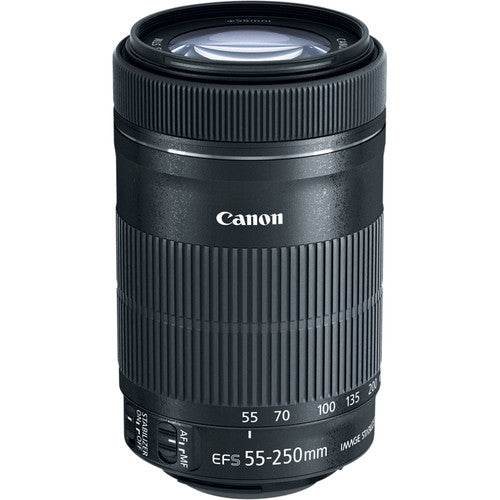 Canon EF-S 55-250mm f 4-5.6 IS STM Lens (8546B002)+ 64GB Ultimate Filter Bundle Fashion