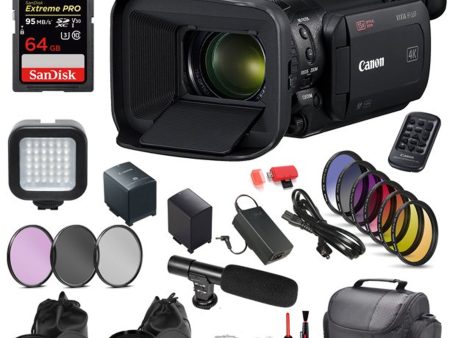 Canon Vixia HF G60 UHD 4K Camcorder Extreme Bundle With 64 GB and Led Light Online Hot Sale