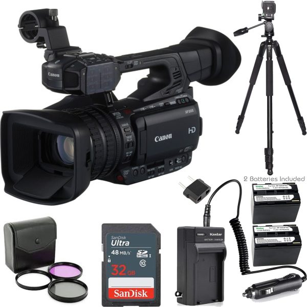 Canon XF205 HD Camcorder W  2X Spare Batteries and More Fashion