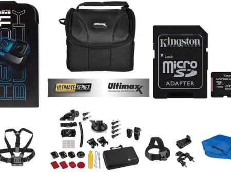 GoPro HERO11 Black Mini Action Camera Bundle with Kingston 64GB microSD Card & Adapter Extreme Sport 42-pc Kit Discount