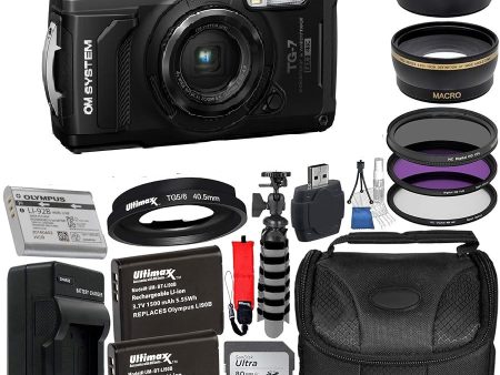 Olympus OM SYSTEM Tough TG-7 Digital Camera Deluxe Bundle on Sale