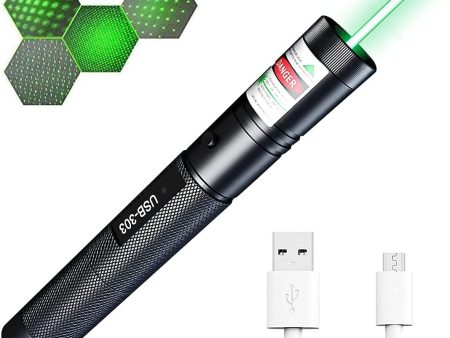 NJA Green high Power Multifunctional LED Flashlight with USB Data Charging, high Power Portable Pointer Flashlight, Suitable for Outdoor and Sales Display Teachers, Teaching Astronomy Lovers Online Hot Sale