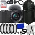 Sony Alpha ZV-E10 Mirrorless Camera with 16-50mm Lens (Black) - 7PC Accessory Bundle on Sale