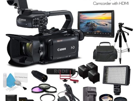 Canon XA11 Compact Full HD Camcorder With 2-64GB Cards, 2 Extra Batteries and Charger, LED Light, Case, Tripod, Rode VM-GO Mic, Screen, Sony MDR-7506 Headphones - SupremeBundle Online