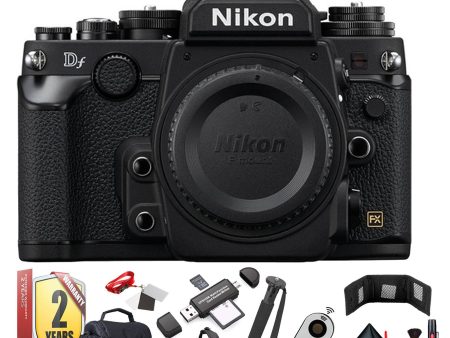 Nikon DF DSLR Camera (Black Silver) w  Extra Accessory Bundle Supply