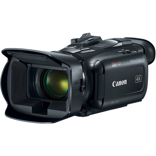 Canon Vixia HF G50 UHD 4K Camcorder (Black) with Fisheye Lens + 64GB Card + Battery + Video Light + Mic + Case + Tripod + Filter Kit on Sale