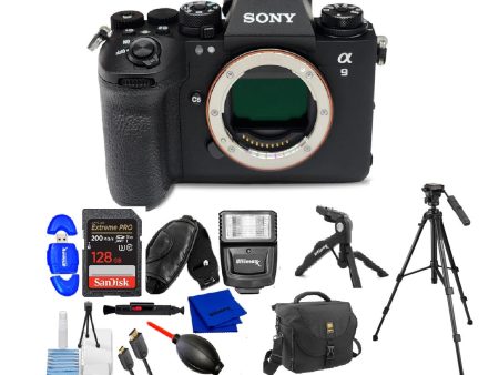 Sony a9 III Mirrorless Camera Bundle With SanDisk 128GB + Shoulder Bag + Tripod Kit with Pan Handle Video Remote Cheap