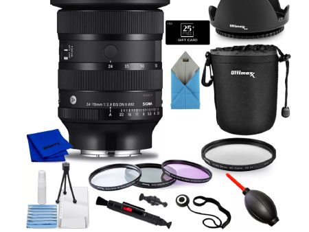 Sigma 24-70mm f 2.8 DG DN II Art Lens (Sony E) 57A965 + ULTIMAXX UV Filter 82mm +  ULTIMAXX Tulip Lens Hood 82mm + BuyDirect & Save Gift Card - $25.00  Accessory Bundle + More Online now