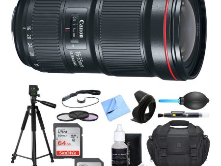 Canon EF 16-35mm f 2.8L III USM Lens with 2x Sandisk 64GB Memory Cards | Case | Tripod & More Discount