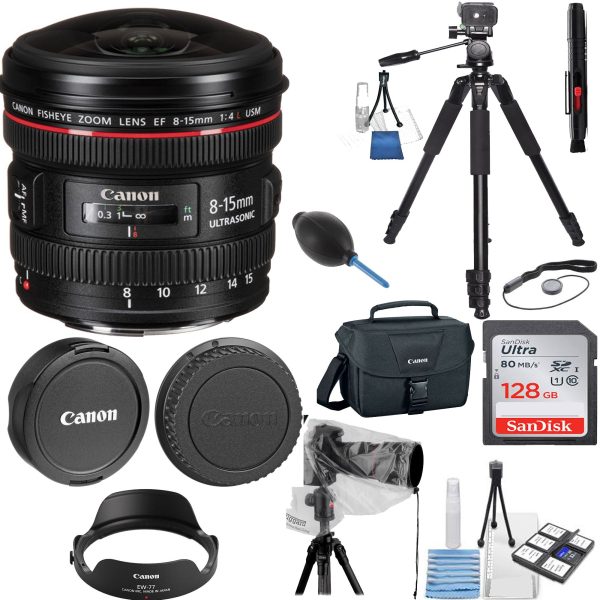 Canon EF 8-15mm f 4L Fisheye USM with Sandisk 128GB & Additional Accessories For Cheap