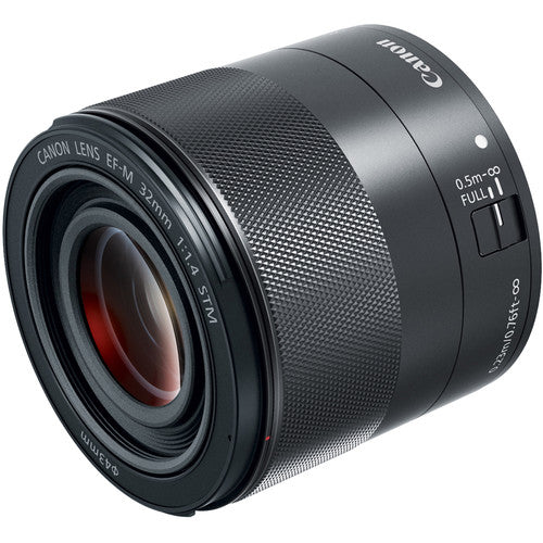 Canon EF-M 32mm f 1.4 STM Lens (2439C002) with OP TECH USA 8" Small Rain Sleeve kit Online now