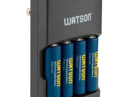 Watson Rapid Charger with 4 AA NiMH Rechargeable Batteries (2500mAh) on Sale