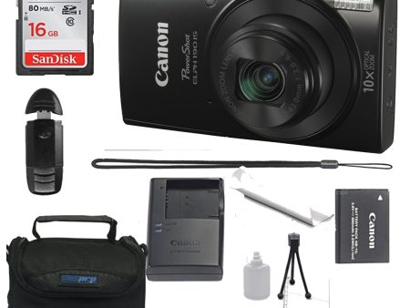 Canon PowerShot ELPH 190 IS Digital Camera 16GB Kit With Spare Battery Sale