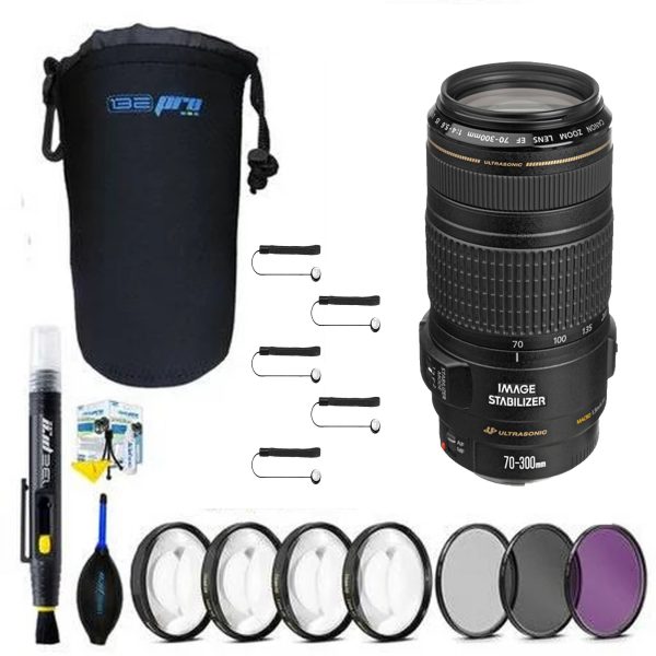 Canon 70-300mm f 4-5.6 EF IS USM Lens With Lens Pouch and Close Up Cheap