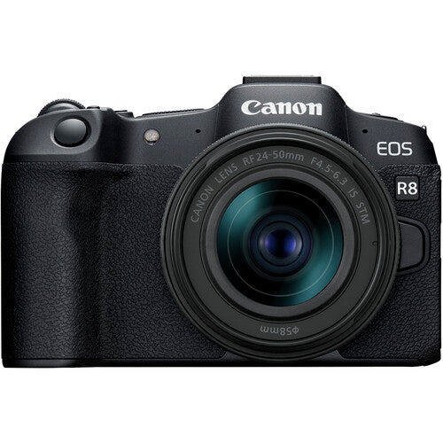 Canon EOS R8 Mirrorless Camera with Canon RF 24-50mm f 4.5-6.3 IS STM Lens + Accessories Included: 1X 128GB Memory Cards, TTL Flash, Extra Battery, & More Discount