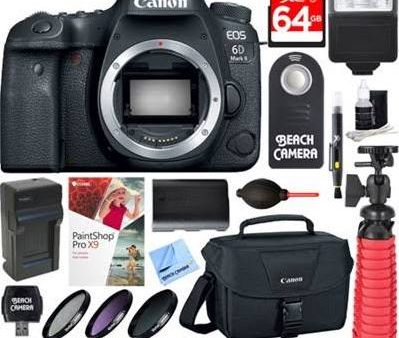 Canon EOS 6D Mark II DSLR Camera (Body Only) with 64GB Accessory Bundle Supply