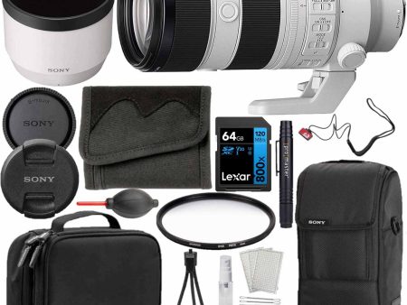 Sony FE 70-200mm F2.8 GM OSS II G Master Telephoto Zoom Lens Bundle with 64GB SDXC Card, Handy Case, Filter Kit, 77mm Protection Filter, Lens Pen + More Supply