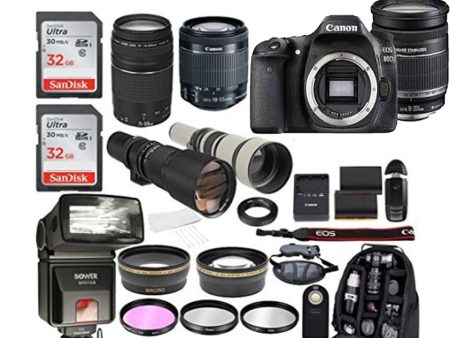 Canon EOS 80D with 18-200mm IS & Canon 75-300mm & 18-55mm Mega Bundle Fashion