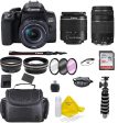 Canon EOS 850D   T8i SLR Camera w EF-S 18-55mm F 3.5-5.6 III Zoom Lens+Canon EF-S 75-300 Lens+ Case+ Full Tripod+ 32gb+ More + TopKnotch Deals Cloth (International Model) Bundle Sale