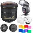 Nikon AF-S Fisheye NIKKOR 8-15mm f 3.5-4.5E ED Lens Flash Bundle For Cheap