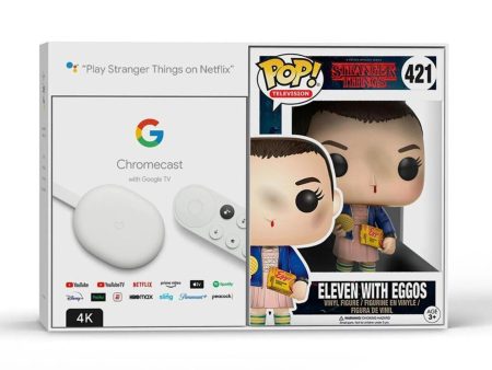 NEW Chromecast with Google TV 4k Media Player Eleven Stranger Things Funko POP! on Sale