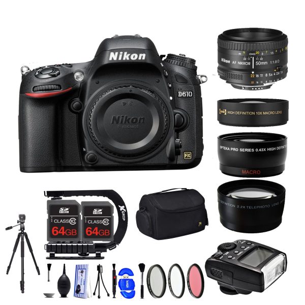 Nikon D600 DSLR Camera w  Nikon 50MM 1.8 STM Lens | 2x 64GB Memory Cards | Bundle For Sale