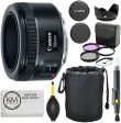 Canon EF 50mm f 1.8 STM Lens + 3pc Filter Kit + Lens Pen + Blower + Hood + Lens Pouch + Cap Keeper Discount