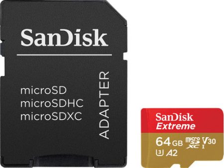 SanDisk 64GB Extreme UHS-I microSDXC Memory Card with SD Adapter Fashion