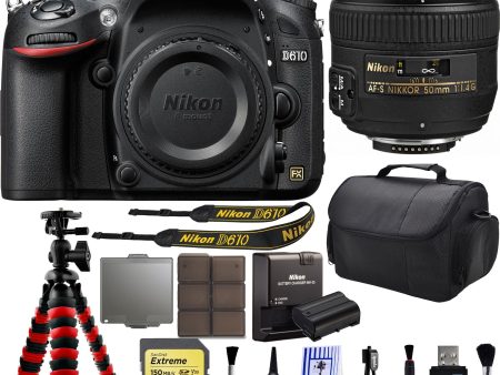 Nikon D610 DSLR Camera with Nikon AF-S NIKKOR 50mm f 1.4G Lens Starter Package Cheap