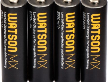 Watson MX AA NiMH Batteries (4-Pack, 1.2V, 2550mAh) For Discount