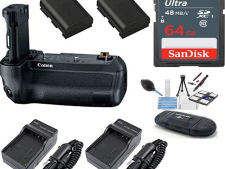 Canon BG-E22 Battery Grip with SanDisk 64GB SDXC Card |2 Batteries |2 AC DC Travel Chargers More Online now