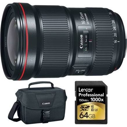 Canon EF 16-35mm f 2.8L III USM Ultra Wide Angle Zoom Lens 64GB Memory Card Bundle For Discount