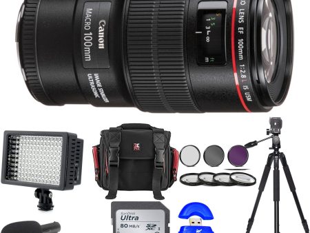 Canon EF 100mm f 2.8L Macro IS USM Lens Essential Bundle Hot on Sale