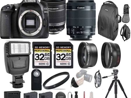 Canon EOS 80D with 18-200mm IS Lens & 18-55mm Essential Bundle Fashion