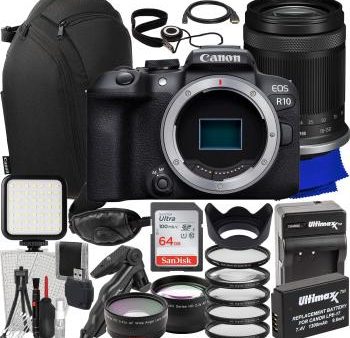 Canon EOS R10 Mirrorless Camera with 18-150mm Lens + Canon 100s Sling Camera Backpack, SanDisk 64GB Ultra SDXC, LED Video Light, Hand Wrist Strap & Much More Online