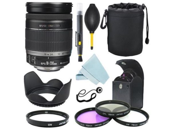 Canon EF-S 18-200mm f 3.5-5.6 Is Lens+ Soft Lens Hood+ Filter Kit+ Accessory Kit Online