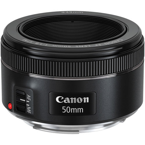 Canon EF 50mm f 1.8 STM Lens with Sandisk 32GB Memory Card | UV Filter & Cap Keeper For Sale