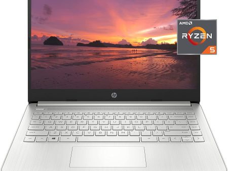 HP 14 Laptop, AMD Ryzen 5 5500U, 8 GB RAM, 256 GB SSD Storage, 14-inch Full HD Display, Windows 11 Home, Thin & Portable, Micro-edge & Anti-glare Screen, Silver (14-fq1025nr, 2021) Sale