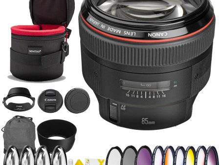 Canon EF 85mm f 1.2L II USM Lens with 72mm Filter Kit Bundle on Sale